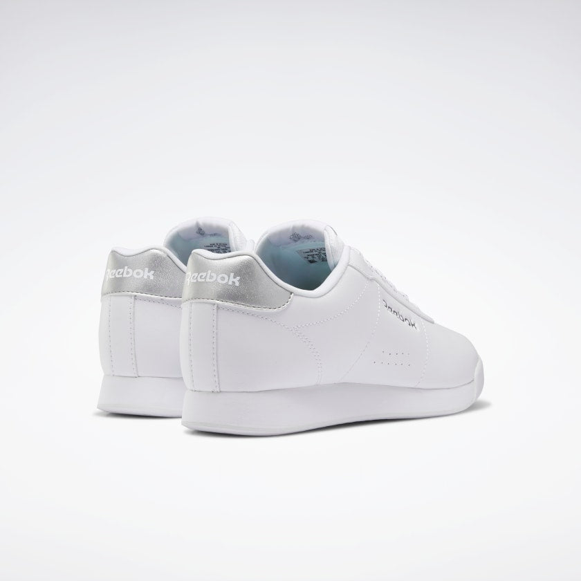 Tenis blancos con fashion plateado